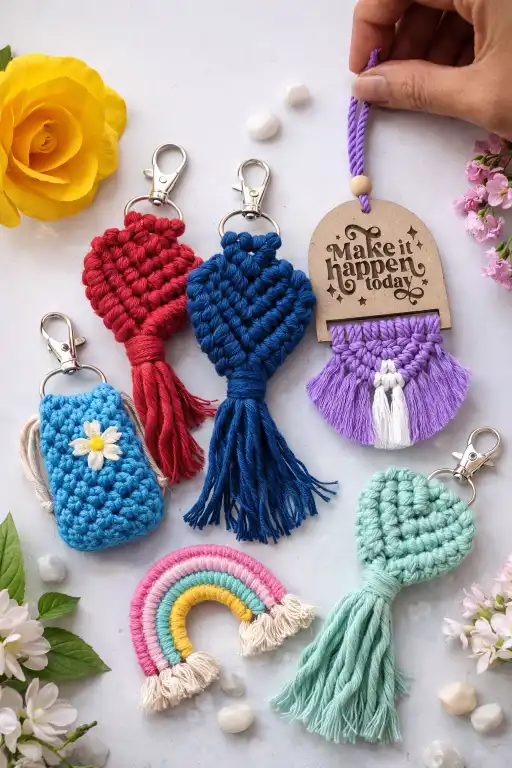 Macramé Keychains, Bag Charms and Gift Items